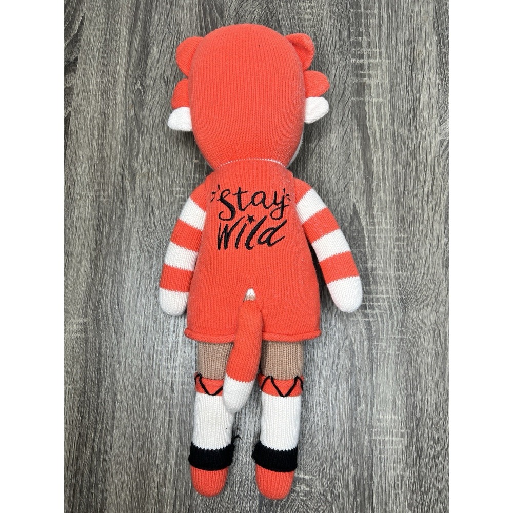 Cuddoll Fox Knit Plush Handmade Organic Cotton Stuffed Animal Reg 20" Stay Wild - Picture 10 of 13
